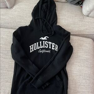 Hollister Black Hoodie with White Logo
